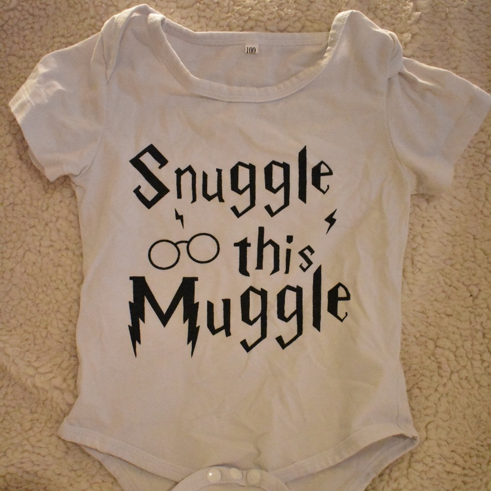 White Onesie Snuggle this Muggle